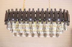 Swanart Crystal Pendant Chandelier Light - Round Rectangle Shape