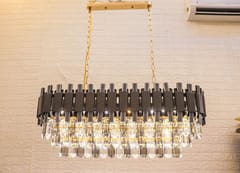 Swanart Crystal Pendant Chandelier Light - Round Rectangle Shape