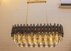 Swanart Crystal Pendant Chandelier Light - Round Rectangle Shape