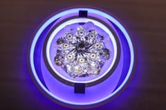 Swanart Colorful LED Crystal Flower - Rotating Light Display, Elegant Decoration for Any Room