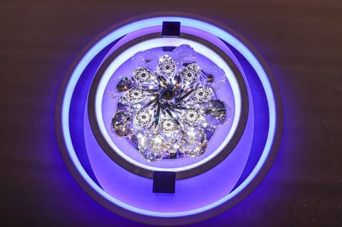 Swanart Colorful LED Crystal Flower - Rotating Light Display, Elegant Decoration for Any Room