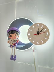 SWANART Adorable Boy Figurine LED Wall Clock Light with Night Glow | Decorative Cartoon Design | 3 Light Modes | Ideal for Kids Room, Bedroom, Living Room Decor