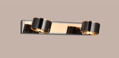 swanart Modern Rose Gold and Black Wall Sconce - Dual Cylindrical Adjustable LED Wall Light, Energy Efficient, Ideal for Living Room, Bedroom, and Hallway Decor