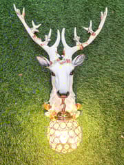 Swanart Elegant Deer Head Wall Lamp with Golden Crystal Pendant, 64cm Wall Mounted Light Fixture for Living Room, Bedroom, or Hallway - Unique Artistic Decor with Warm Glow - Modern & Luxurious Design