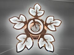 Swanart LumiLeaf Crystal Chandelier: Modern Rose Gold Ceiling Light with Dimmable 3-Color LEDs, Remote Control, Elegant Leaf Design for Dining Room, Living Room, Bedroom, Hallway