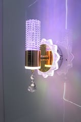 SWANART Modern Crystal Wall Sconce LED Color Changing Wall Light Fixture, Dimmable Ambient Lighting for Bedroom, Living Room, Hallway, Dining Room Crystal Decor, Home Decoration, Wall Lamp