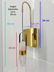 Swanart Modern Crystal Wall Sconce with LED Mirror - Elegant Bathroom Vanity Light Fixture with Gold Finish & Crystal Shade