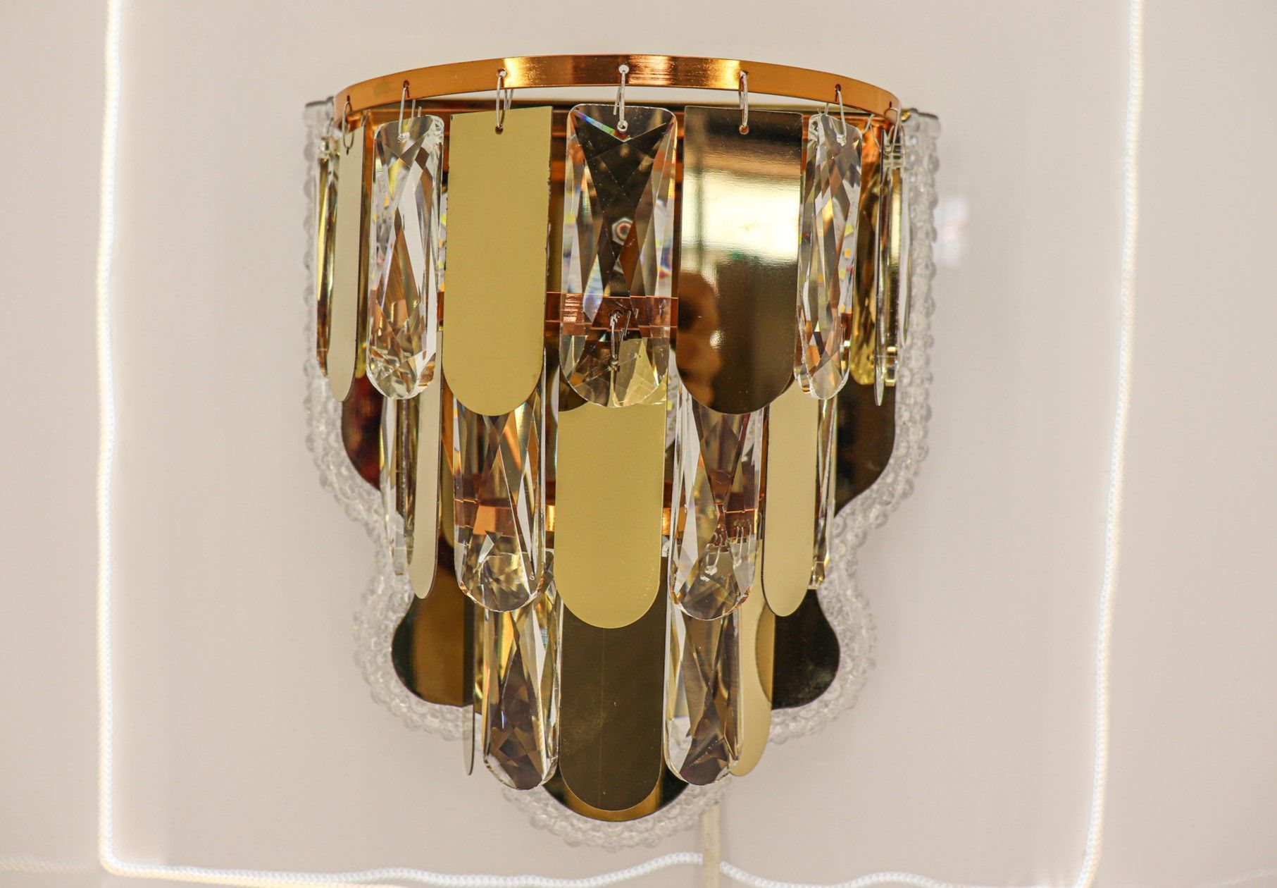 Gold Crystal Wall Sconce - Luxurious Modern Design