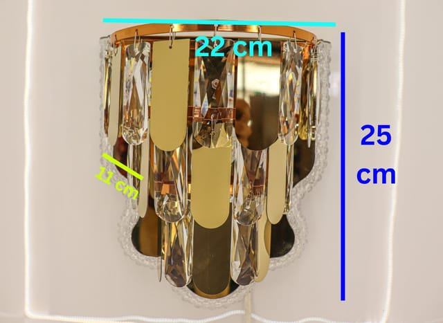 Gold Crystal Wall Sconce - Luxurious Modern Design
