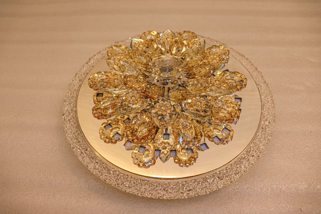 Swanart Multi-Colored LED Crystal Flower Light - Rotating Design, Perfect for Bedroom and Living Room Decor