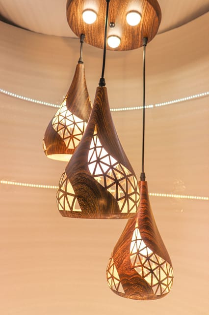 Swanart Unique wooden hanging lamp design for home decoration modern wooden hanging lights decor