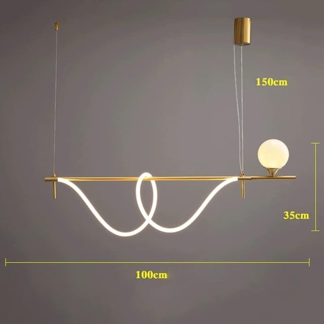 Swanart Metal Strip Hanging Lights with Soft Silicone Long Light Strip ...