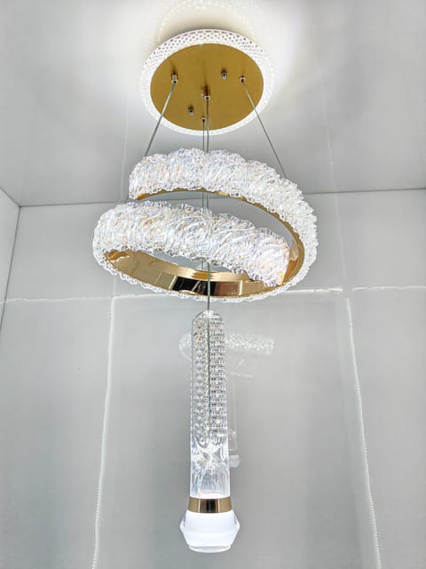 swanart Icelis Crystal LED Chandelier – Modern Pendant Ceiling Light with 3-in-1 Color Change, Adjustable Height, Luxurious Crystal & Metal Design, Ideal for Living Room, Dining Room & Bedroom