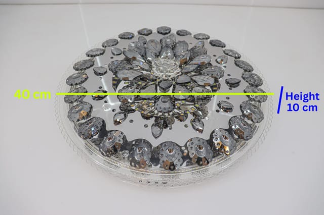 Elegant Rotating Crystal Flower LED Chandelier Ceiling Light Fixture | Color Changeable Modern Decorative Pendant Lamp for Living Room Bedroom Dining Room | Ambiance Lighting Home Decor Crystal Light