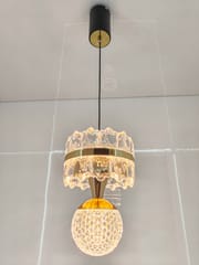 swanart HaloA2 Crystal Pendant Light – Elegant Hanging Ceiling Lamp with 3-in-1 Color Change LED, Premium Crystal & Metal Design – Modern Lighting for Living Room, Bedroom, Kitchen & Dining Area