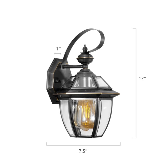 Swanart Outdoor Wall Lantern Light Fixture, Vintage Brass Finish, Waterproof Exterior Sconce for Porch Patio Garage, Enhance Curb Appeal & Security Lighting
