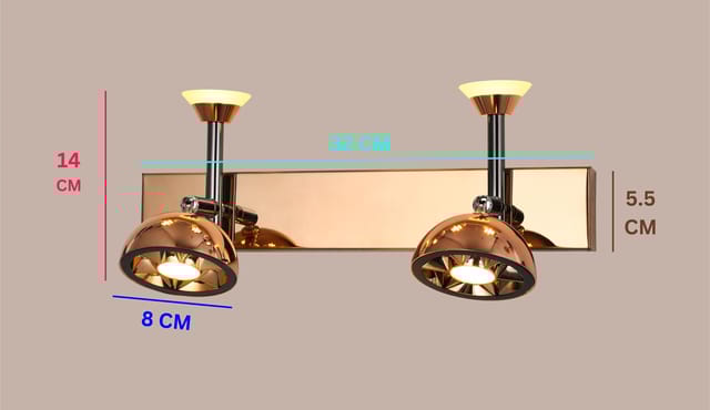 Swanart Modern Rose Gold Dual LED Wall Sconce - Adjustable Vanity Light Fixture for Bathroom, Bedroom, Living Room - Elegant Home Decor Lighting