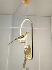 Swanart Modern Dual Bird LED Pendant Light – Elegant Gold Finish Hanging Chandelier for Living Room, Dining, Bedroom & Home Decor Lighting | Unique Artistic Ceiling Lamp Fixture