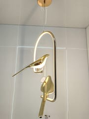 Swanart Modern Dual Bird LED Pendant Light – Elegant Gold Finish Hanging Chandelier for Living Room, Dining, Bedroom & Home Decor Lighting | Unique Artistic Ceiling Lamp Fixture