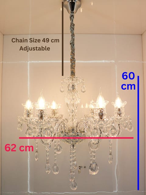 Swanart Elegant K9 Crystal Italian Chandelier Light – Luxurious 6-Light Ceiling Fixture, Modern European Design for Living Room, Dining, and Bedroom