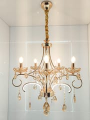Swanart Experience Grandeur: Handcrafted 5 Bulb Italian Chandelier Light