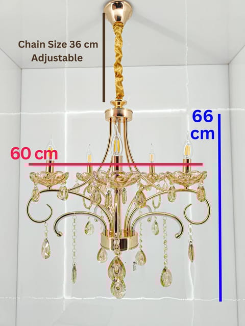 Swanart Experience Grandeur: Handcrafted 5 Bulb Italian Chandelier Light
