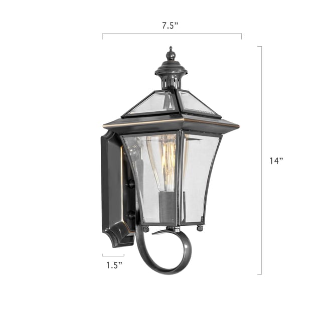 swanart Elegant Outdoor Wall Lantern Light with Clear Glass Panels – Black Vintage Wall Sconce for Garden, Porch, Patio, Balcony & Gate | Waterproof IP65 Exterior Light Fixture with E27 Holder