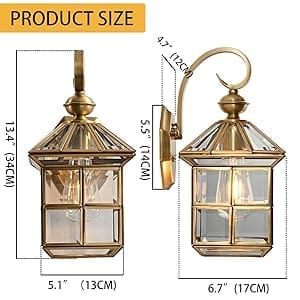 Swanart Nordic Vintage Wall Lamp Light Fixture - Elegant Brass & Glass Sconce for Indoor Home Decor - Perfect for Living Room, Bedroom, Hallway - Adds Classic Warmth & Style