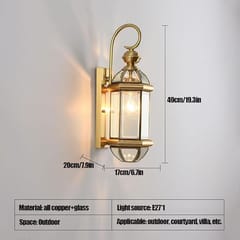 Swanart Aimery American Retro Brass Outdoor Wall Light Fixture IP65 Waterproof Golden Exterior Sconce for Patio, Garden, Porch - Durable & Stylish