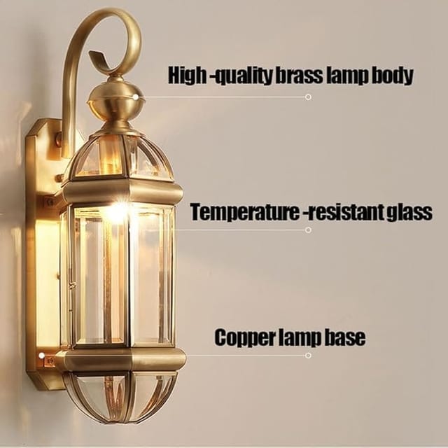 Swanart Aimery American Retro Brass Outdoor Wall Light Fixture IP65 Waterproof Golden Exterior Sconce for Patio, Garden, Porch - Durable & Stylish