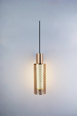 swanart Modern Gold Pendant Light Fixture, 12W Warm White LED Hanging Ceiling Lamp, Stylish Honeycomb Design, Adjustable Height, Ideal for Kitchen Island, Dining Room, Bedroom, Living Room Lighting