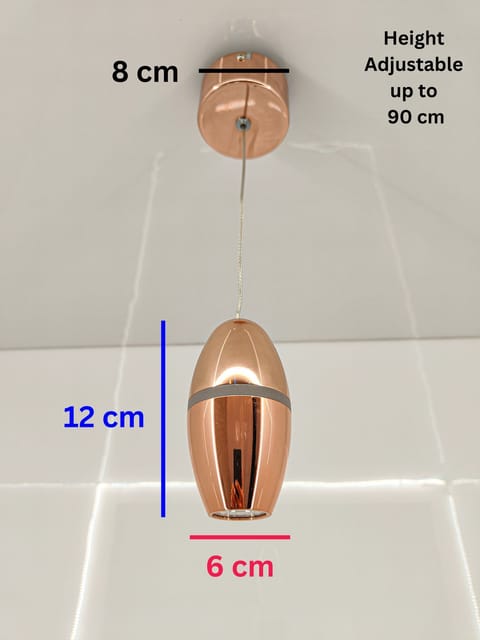 swanart Modern Rose Gold Pendant Light – LED Hanging Ceiling Lamp for Kitchen Island, Dining Table, Bar Counter – Adjustable Height, 12cm Body, Elegant Metallic Finish