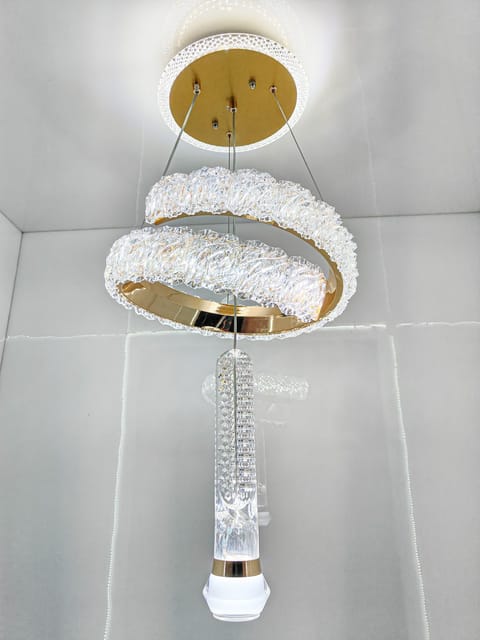 swanart Icelis Crystal LED Chandelier – Modern Pendant Ceiling Light with 3-in-1 Color Change, Adjustable Height, Luxurious Crystal & Metal Design, Ideal for Living Room, Dining Room & Bedroom