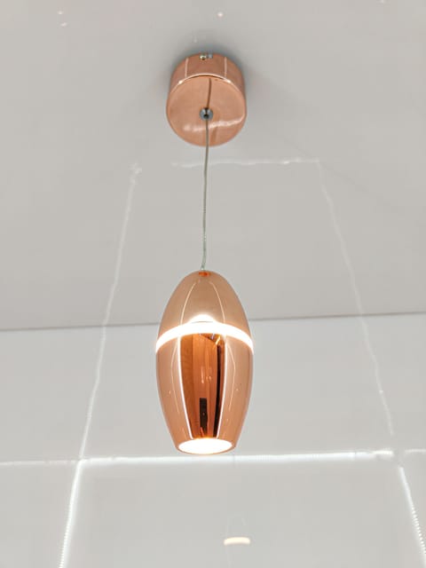 swanart Modern Rose Gold Pendant Light – LED Hanging Ceiling Lamp for Kitchen Island, Dining Table, Bar Counter – Adjustable Height, 12cm Body, Elegant Metallic Finish