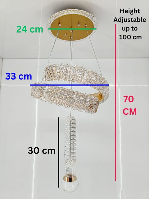 swanart Icelis Crystal LED Chandelier – Modern Pendant Ceiling Light with 3-in-1 Color Change, Adjustable Height, Luxurious Crystal & Metal Design, Ideal for Living Room, Dining Room & Bedroom