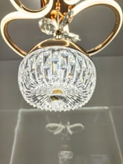 Swanart Modern LED Chandelier with Crystal Pendant - Dimmable Gold Ceiling Light Fixture for Living Room, Dining Room, Bedroom