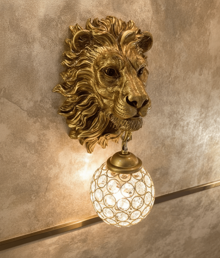 Regal Elegance with the Lion Head Crystal Pendant Light