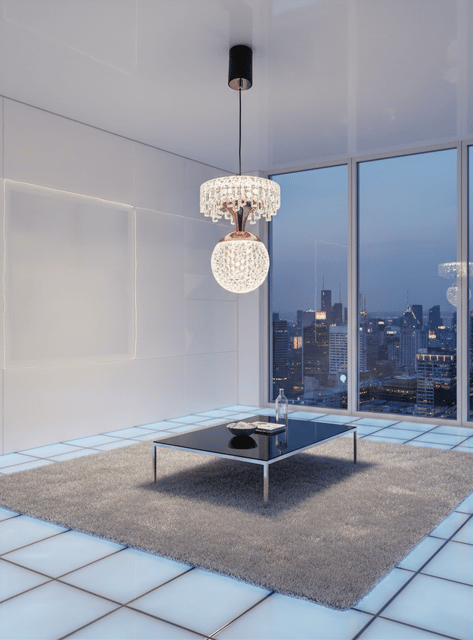Modern 2-Tier Crystal Pendant Light | Black & Rose Gold Design